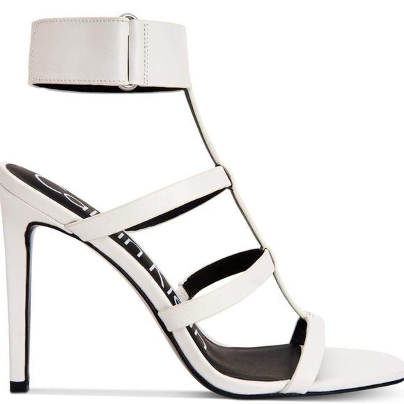Calvin Klein Metallic Silver Strappy Heels - Picture 11 of 11